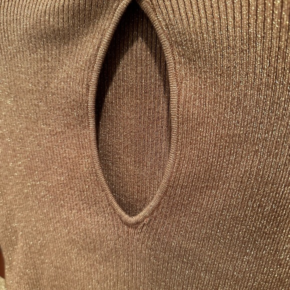 NWOT -lush gold long sleeve keyhole shirt.  Color: gold sparkle.  Size: S - Picture 2 of 5